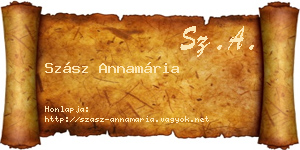 Szász Annamária névjegykártya